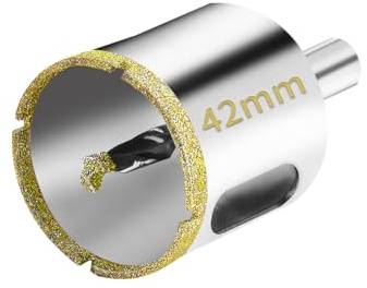 Meccion 42mm Sierra Perforadora de Diamante con Broca de Centro Piloto, Broca de Diamante para Azulejos, Porcelana, Vidrio, Mármol, Cerámica