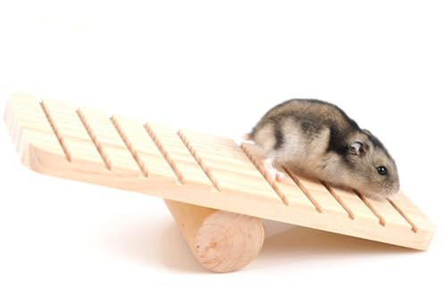 olacd Kleintier-Wippe aus Holz, lustiges Kletterspielzeug für Hamster, langlebiges Spielzeug für Nager