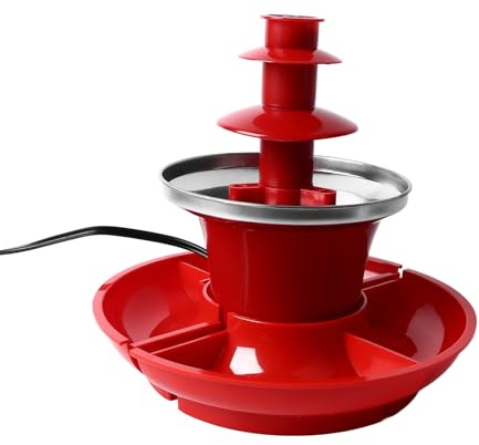 Fuente de Chocolate Eléctrico de 3 Niveles, Chocolate para Fuentes de Fondue para Fiestas, Duendes de Fresas de Fresas, Vegetales, Queso Nacho, 17 Onzas Eu Enchufe 220v
