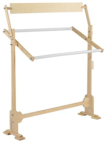 Support de Broderie de Grande Taille avec Cadre en Bois Réglable pour Travaux D'aiguille au Point de Croix, Support de Cadre de Point de Croix Rotatif, Kit de Support de Broderie