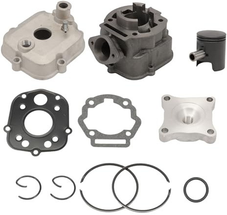 Attisfiera Kit Cylindre 50 Fonte pour Derbi Euro 3 et 4 Culasse Piston Bi-segments Type Origine tous modèles D50B0 DRD Senda SM Bultaco GPR EURO3 EURO4 E3 E4