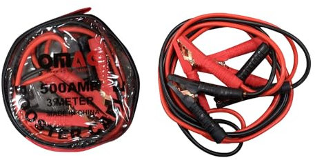 OMAC 2 cavi di avviamento per auto, 4 m, 500 A, cavo di avviamento, caricatore