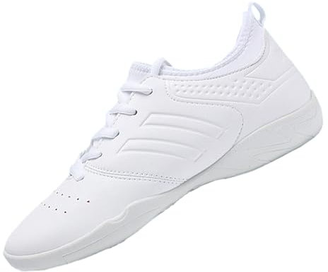 Serenitison Scarpe da Cheerleading Donna/Ragazze,Scarpe Leggere da Aerobica,Scarpe da Ballo per Allenamento da Competizione,Suole Ammortizzanti,per Cheerleading,Ballo,Ginnastica,Jazz,Yoga(Bianco)