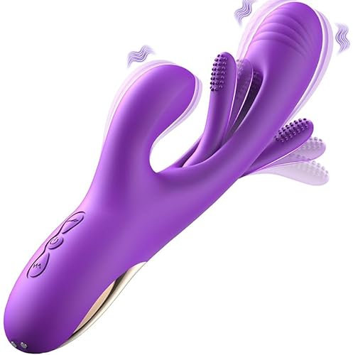 Sexspielzeug Vibrator für Frauen,G Punkt Vibrator Dildo,Anal Nippe Brust Klitoris Stimulation Massage Sex Spielzeug 7 Vibrationsmodi 7 Zungenlecker Flattern Rabbit Sexspielzeug für Frauen Männer Paare