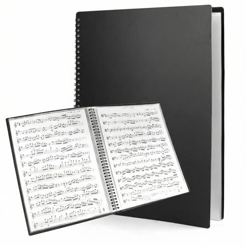QWORK® A4 60 Páginas carpeta de música, 30 compartimentos carpeta para partituras, para músicos y oficina