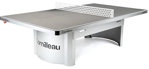 CORNILLEAU Campus 510 - Outdoor Tischtennisplatte - Robuste, Wetterfeste und Stoßfeste Tisch für Garten, Schulen, Parks, Campingplätze - Hervorragender Ballsprung Dank 7 mm Melaminharzplatte - Grau
