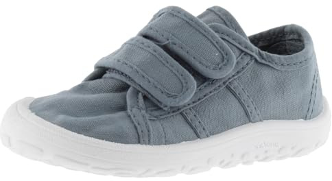 victoria Sneaker Unisex Rispettose Barefoot Bosco Tela Tinta Drec & Doppia Chiusura A Strappo 1370111 per Bambini Atlantico 26