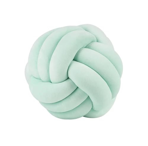 MZSKLW Cuscino a forma di nodo, cuscino a sfera, corto, in peluche, decorativo, per la casa, per divano, letto, soggiorno, pavimento (nodo verde chiaro, 28 cm)