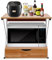 Tyvotrend Estantería de cocina de 2 puertas, de pie, con cajón, para microondas, para encimera y almacenamiento, 54 x 35 x 50 cm (madera + blanco)