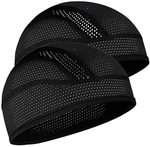 SANTUO Cycling Skull Cap Helmet Liner with Cooling Mesh Technology Sweat-Wicking Beanie for Men and Women, Lightweight Design for Cycling, Running and Outdoor Sports Under Helmet Use Black