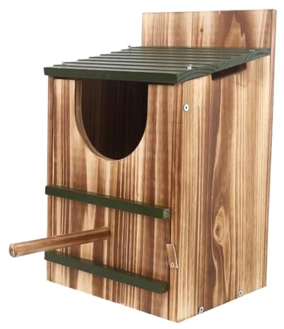 Caja para Búhos, Espaciosa, 37x31x22cm, Refugio de Madera para Exteriores, para Ardillas Carbonizadas, Respetuoso con la Vida Silvestre, para Ardillas, Colibríes, Vida Silvestre y Jardín Ideal