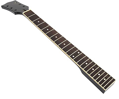 Mástil de guitarra eléctrica, mástil de guitarra eléctrica negro de repuesto, mástil de guitarra popular de arce con 22 trastes y parte trasera en forma de C, pieza de repuesto