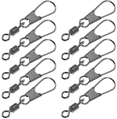 TOYANDONA 50 Pièces Lot de Émerillons Baril Inoxydable avec Agrafes Rapides Connecteurs Polyvalents pour Leurres Résistance Élevée Adaptés Eau Douce et Mer