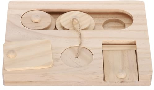 LOORGVEL Juguete Interactivo de Madera para Cobayas, Hámsteres y Conejos, Dispensador de Golosinas y Puzzle de Búsqueda de Alimento para Enriquecimiento y Actividad en Jaulas Pequeñas