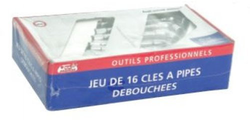 Jeu de 16 clés à pipe débouchées