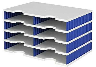 Styro Papier- und Dokumentenablage styrodoc duo Grundeinheit 8 Fächer schwarz/grau