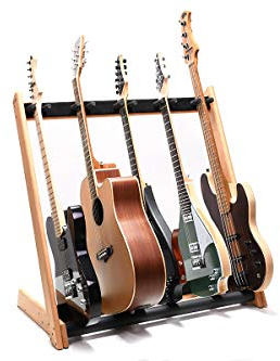 Ruach GR-2 Customisable 5 Way Multi Guitar Rack and Holder for Guitars and Cases - Cherry