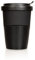 Mahlwerck Wave Kaffeebecher to go, Porzellan Coffee-to-go Becher mit auslaufsicherem Deckel, matt Schwarz, 350 ml