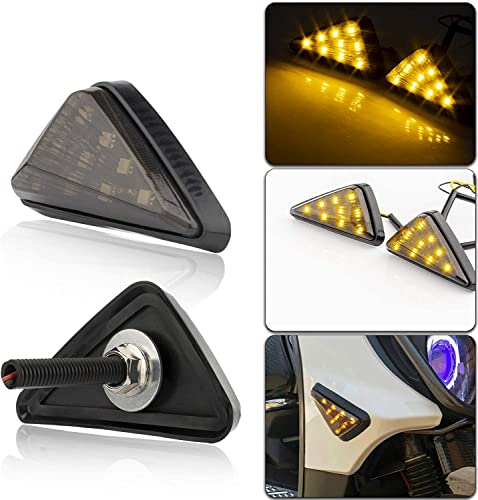 OFZVEO Indicateurs De Moto 9LED 4pcs Clignotants Lumières 12V Étanche Indicateur De Roulement Clignotant Universel pour Moto Scooter Quad Cruiser Off Road (Gris Fumé)