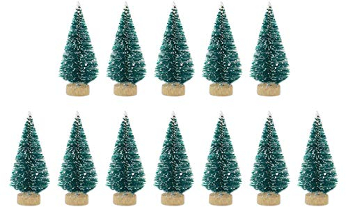 Ardorman 12 Stück Weihnachtsbaum Künstlich Klein Sisal Schnee Kiefern Bäume, Mini Desktop Weihnachtsbaum Deko Kleine Tannenbaum Christbaum - Mehrere Farben Erhältlich