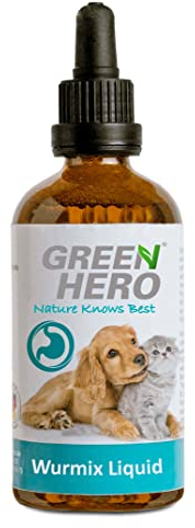 Green Hero Wurmix Liquid für Hunde und Katzen 100 ml, natürliche Alternative Wurmkur für Magen und Darm während eines Wurmbefalls Anti Wurmmittel auch zur Verhinderung eines Wurmbefalls