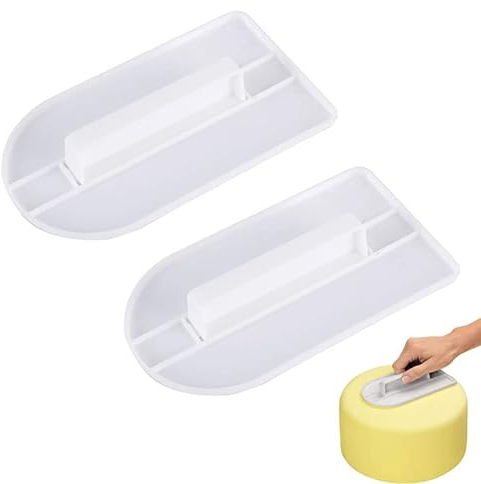 ERBO Fondant Zubehör, 2 Stück Fondant Glätter, Torten Zubehör Tortenglätter, Teigspachtel Fondant Ausstecher, Kuchenschaber für DIY Backen, Sugarcraft, Buttercreme, Zuckerguss (14,5 x 8cm)
