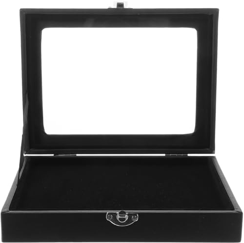 Cabilock Pin-Vitrine Mit Deckel Aufbewahrungsbox Für Broschen Und Medaillen Kompakter Schmuck Organizer Mit Samt Innenfutter Schutzbox Für Pinsammlung Tragbare Pin-Anzeigetafel 7.87X5.91X1.77In