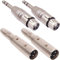 Xiatiaosann XLR Male to 1/4 Female Adapter & XLR Female to 1/4 Male Adapter, 3-Pin XLR Plug to 6.35mm TRS Stereo Audio Adapter for Mixers, Microphones, Amplifiers, etc. (4 Pack)