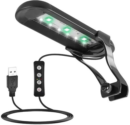 Lampe d'aquarium LED à spectre complet avec 14 modes d'éclairage, lampe à pince réglable pour aquarium d'eau douce et de mer, petits aquariums, aquariums de table (5 V, 6 W)