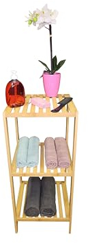 hausleben Regal Bambus mit 3 Böden | 77x30x33 cm | Natur | Bad | Wohn-Esszimmer | Schlafzimmer | Holz | umweltfreundlich | Regal | Stehregal