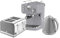Swan Retro Kitchen Set, 1.5L Fast Boil Kettle & 4 Slice Toaster & Espresso Coffee Machine with Milk Frother, Grey, SK19020GRN, ST19020GRN, SK22110GRN