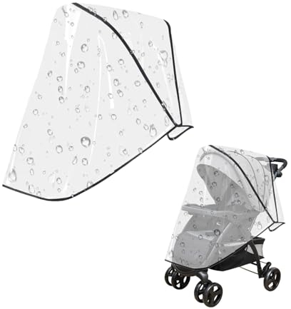 Regenschutz Kinderwagen Universal - Transparentes Regenverdeck mit Zugangsfenster - Schützt vor Regen, Wind und Schmutz - Einfache Montage und Aufbewahrung, Gute Luftzirkulation, Schadstofffrei