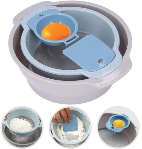 Yueser Secoueur Tamiseur,Couvercle à Mailles Fines Tamis à Farine Shaker Sucre Poudre Saupoudreuse à Epices Distributeur Poudre Shaker Ensemble de Tamis à Pollen Tamis Farine avec Filtre Jaune d'Oeuf