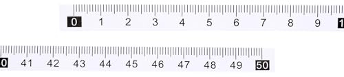 PATIKIL Lim-linjal, 5-pack 50 cm bakre måttband tejpband klistermärke tejp vattentät för arbetsbänk sömnad sågning ritbord, vit