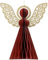 Decoris Grande angelo decorativo di carta rossa, 15,2 cm, decorazione natalizia con chiusura magnetica
