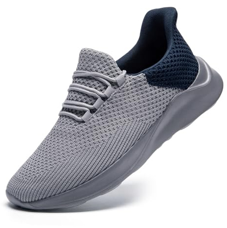 ZDFQLGV Scarpe Uomo per Sneakers Sportive Corsa Allenamento Antiscivolo Comode Leggere Ideali per Jogging Fitness Tennis Design alla Moda Traspirante in Mesh Grigio EU 43