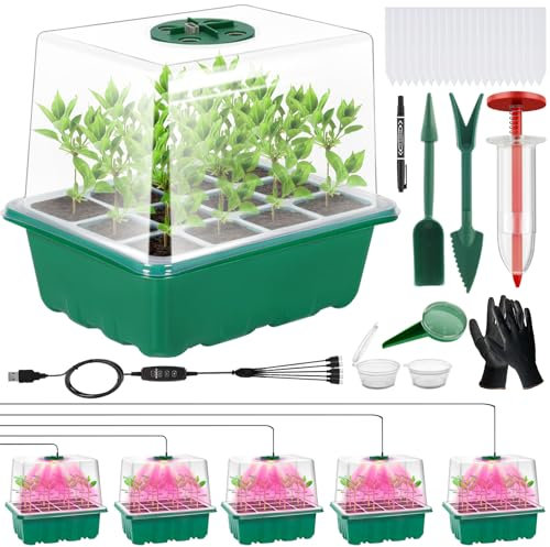 UCAMP Mini Serre pour Plantes,Serre pour Semis,Kit de Culture Serre,Bac à semis avec couvercles,Pépinière Boîte de Culture pour Plantes de Semis,Bac Semis Potager pour la Croissance des Semis