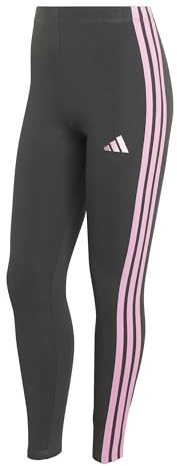 adidas Women's Essentials 3-Stripes Cotton Leggings, Grey six/st Tropic Bloom, S