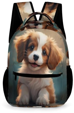 WECECE Sac À Dos Enfant Chien de Berger Imprimé Cartable Enfants Sacs De Voyage Étudiant Cartable Chiot Animal Livre Sacs Scolaires Animé Mode Sac À Dos Pour Maternelle