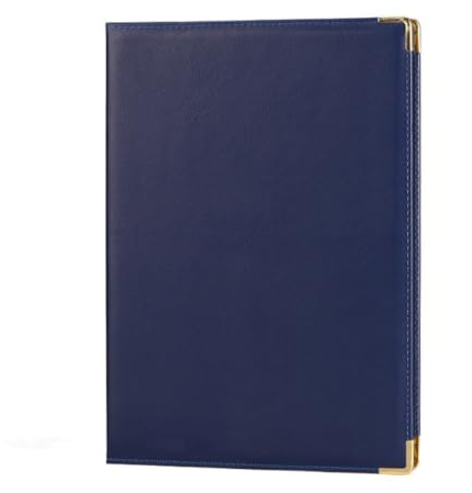 Funda de piel sintética para diploma de certificado, soporte para diploma A4, soportes para certificados de graduación, carpeta de acuerdo, carpeta de archivos (azul oscuro)
