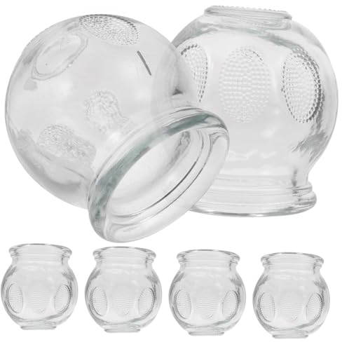 VALICLUD 6 pièces Ventouses Verre Épaisses pour Massage Cupping Thérapie à Domicile Ventouses Chinoises pour Relaxation Musculaire et Circulation Sanguine