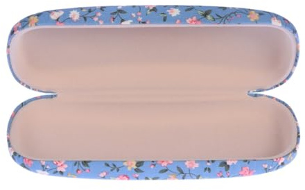 GATHINESS Étui Rigide à Lunettes Bleu Motif Floral, Protection Anti-collision en Plastique et Tissu, Étui Portable pour Lunettes de Soleil Paquet de Rangement