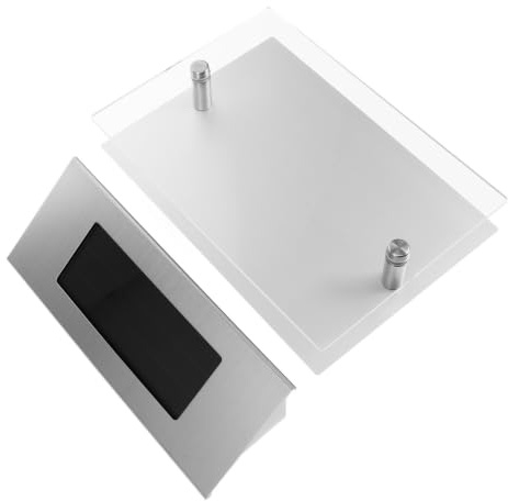 IMUSINICE Luz Solar Número de Casa, Cartel de Dirección, Acero Inoxidable y Plástico, LED Brillante, Iluminación Automática, Negro, para Número de Casa Exterior y Uso al Aire Libre