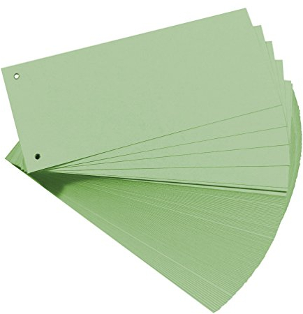 Original Falken 100er Pack Karton-Trennstreifen. Made in Germany. 10,5 x 24 cm grün Trennlaschen Trennblätter Ordner Register Blauer Engel