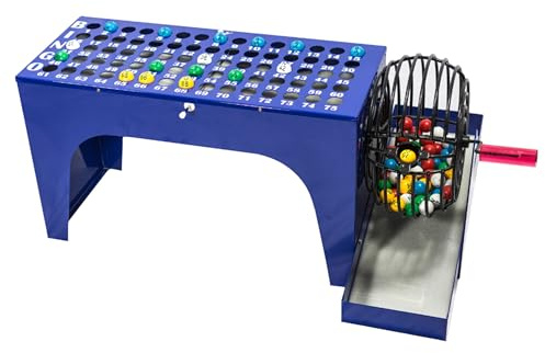 MR CHIPS Bingo Game Deluxe Set with Cage, 7/8 Inch Balls and Master Board All-in-One Table Top Professional Machine