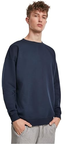 URBAN CLASSICS Felpa Uomo Oversize a Maniche Lunghe, Maglione per l´inverno, Polsini e Vita Elastici, Colore nero, Taglia L