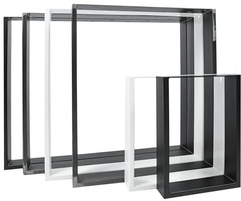 Natural Goods Berlin 2X Pieds DE Table | Montage Facile | Châssis de Table en métal Blanc | Idéal pour des projets DIY tels Que Table à Manger, Table de Bar Debout | Cadre de Table 50x100 cm