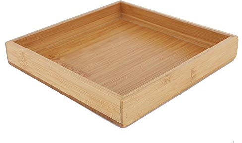 Bandeja Rectangular, Bandeja de Servicio Rectangular de Estilo japonés, bandejas para el Desayuno, té de Frutas para el Restaurante (19,3 x 19,3 x 3 cm)