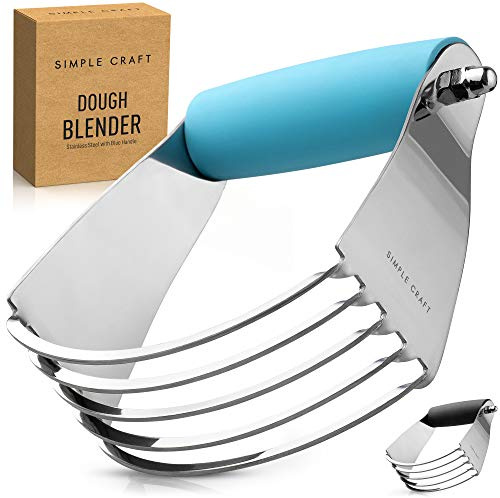 Simple Craft Pastry Cutter For Baking - Stainless Steel Pastry Blender Tool With Comfortable Grip Handle - Heavy Duty Dough Cutters & Dough Blender For Mixing Butter, Flour, and More (Blue)