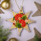 Holz-Christbaumschmuck Stern нandbemalt 9 х 9 х 0,5 cm Hochwertiger Weihnachtsstern- Anhänger mit Ukrainischer Petrykiwka-Malerei